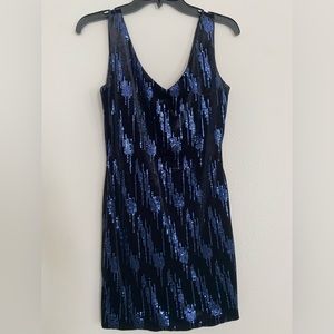 Black & Blue Velvet Sequin Dress
